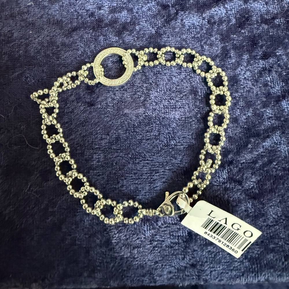 Caviar Spark Circle Diamond Link Bracelet from Lagos Sz 7 - Picture 11 of 13